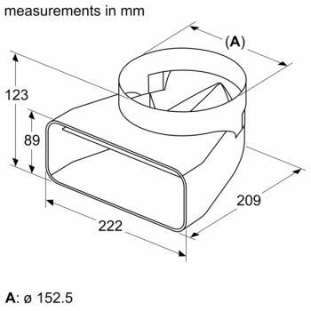 Siemens Adapterrohrstück ⌀ 150 mm 90 ° rund-flach HZ9VDSI1